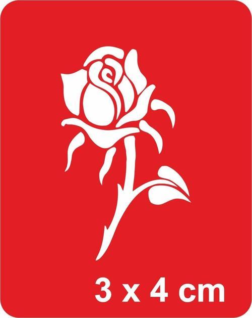 Gül Goncası Tattoo Geçici Dövme Şablonları Kına Kalıpları