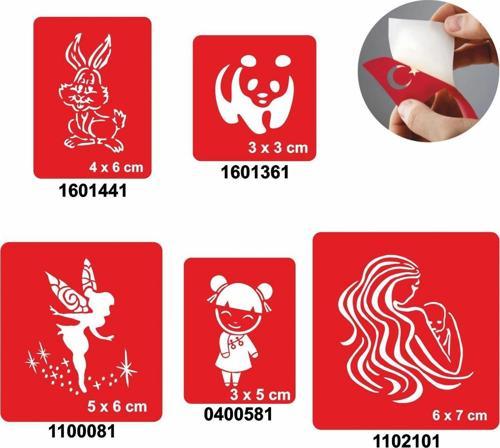 Melek Ve Hayvan Modelleri 5'li Set Geçici Dövme Kına Şablonu