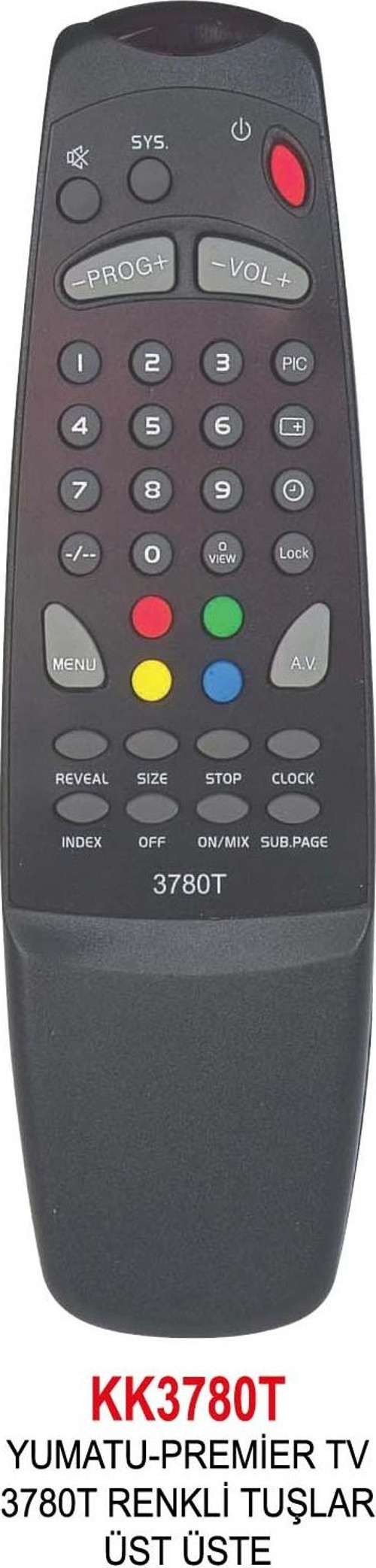 -TV 3780T RENKLİ TUŞLAR ÜST ÜSTE KUMANDA