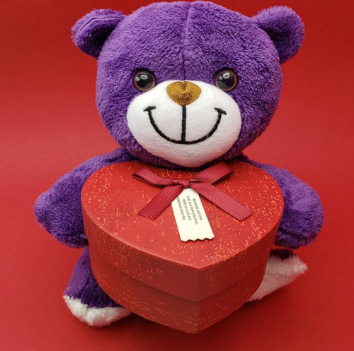 Sevimli Kalp Kutulu Peluş Ayıcık
