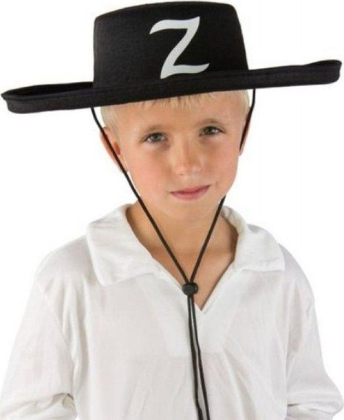 Z Logolu Çocuk Boy Bağcıklı Zorro Şapkası