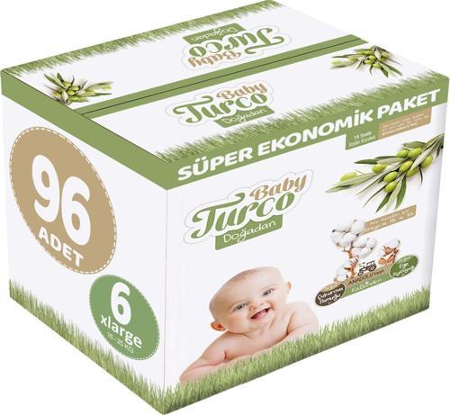 Bebek Bezi Doğadan Beden:6 (16-25Kg) XLarge 96 Adet Süper Ekonomik Pk