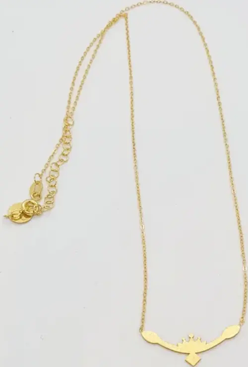 - BURCU 7427 Aslan Burcu Gümüş Kolye - Gold