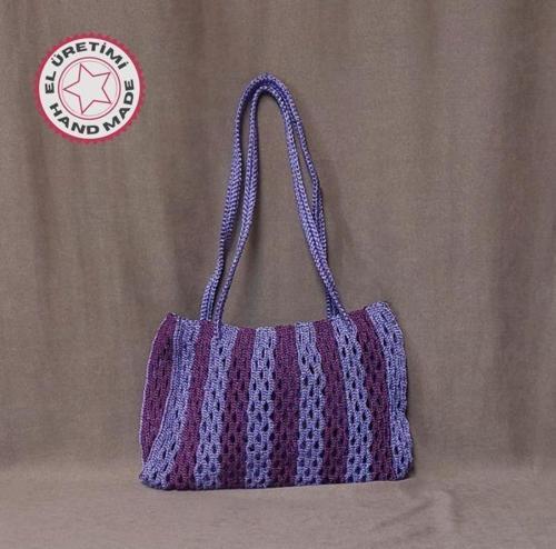 - Volkan 4975 7026 El Yapımı Makrome İp Şık Omuz Çantası