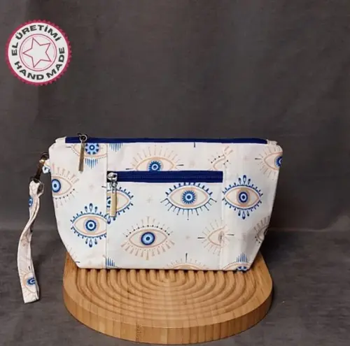 - Gamze 9546 3112 El Yapımı Keten Makyaj - Portföy Çanta