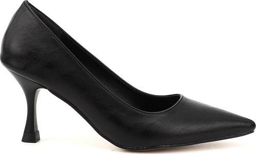 Kadın Siyah Sivri Burun Kadeh Ökçe Stiletto