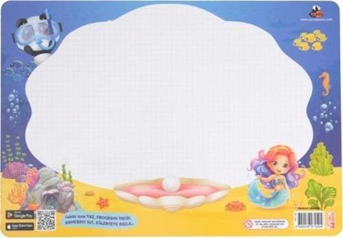 Animasyonlu Deniz Kızı Yazı Tahtası Ahşap 23X33