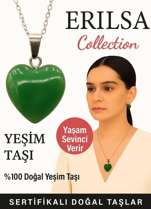 Sertifikalı Kalp Model Yeşim Doğal Taş Kolye – Yaşam Sevinci ve Şifa Verir