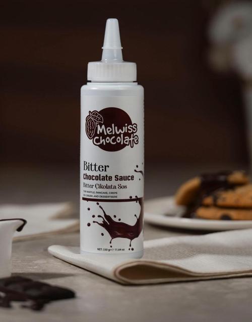 Bitter Çikolata Sosu 330 g - Waffle Krep Pankek Çikolata Sosu
