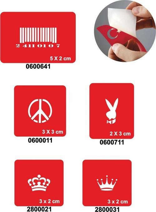 Semboller 5'li Set Geçici Dövme Kına Şablonu