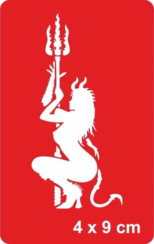 Seksi Şeytan Tattoo Geçici Dövme Şablonları Kına Kalıpları