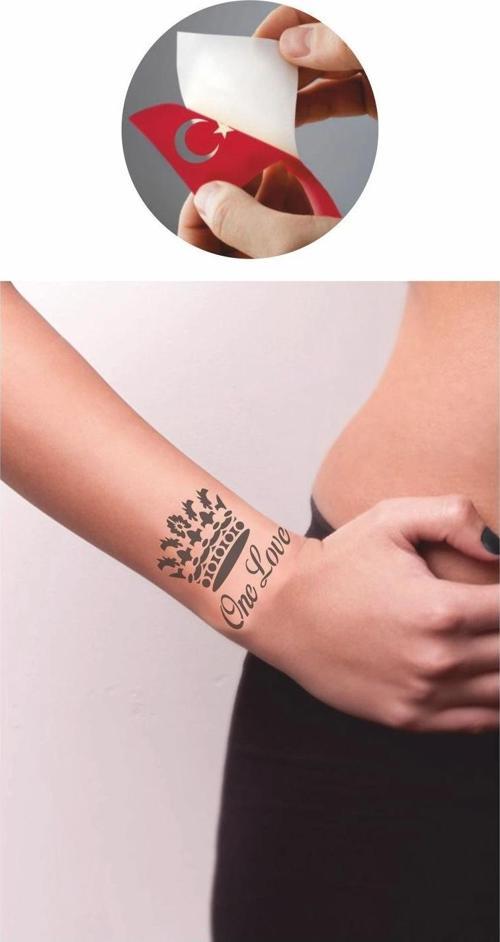 Tek Aşk Tattoo Geçici Dövme Şablonları Kına Kalıpları
