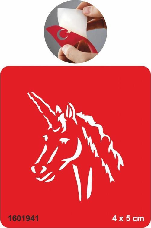 Sihirli Unicorn At Tattoo Geçici Dövme Şablonları Kına Kalıpları