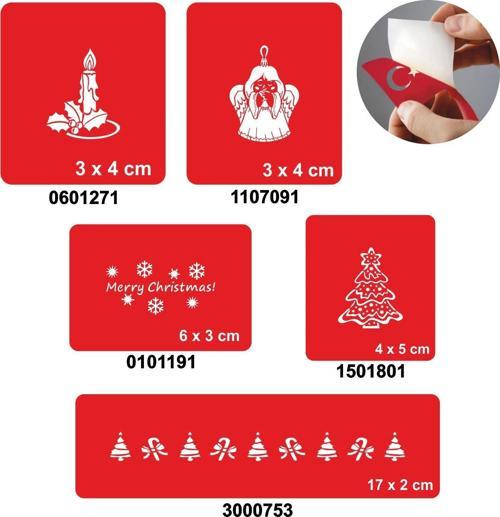 Süslü Çam Ağacı 5'li Set Geçici Dövme Kına Şablonu