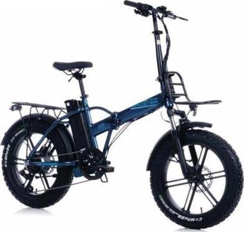 BROSTER TECHLA FAT BIKE ELEKTRİKLİ KATLANIR BİSİKLET 42CM HD 20 JANT 7 VİTES METALİK MAVİ