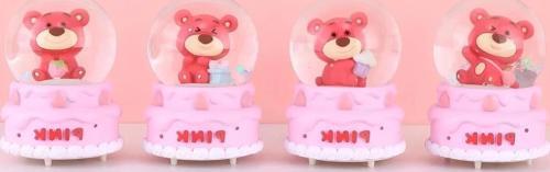 Ayıcıklı Işıklı Kar Küresi 7 Cm Alk3102