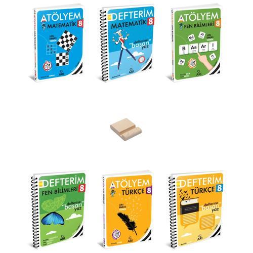 LGS 8. Sınıf Matematik Fen ve Türkçe Atölyem - Defterim 6lı Set + Telefon Standı