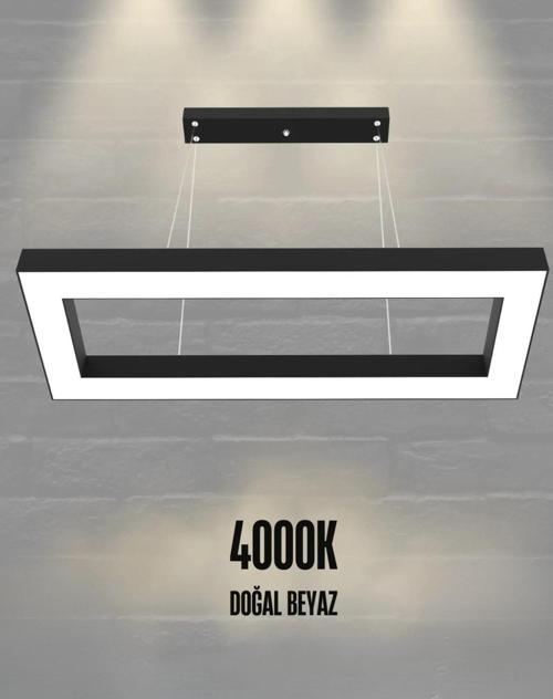 Mesıta ( Siyah Kasa, Beyaz Işık ) Ledli Modern Led Avize, Salon, Mutfak, Oturma Yatak Odası, Sarkıt