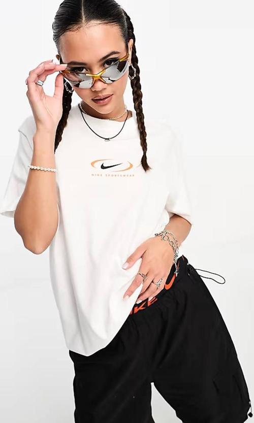 Sportswear Loose Fit Tee Bfoosh Kadın Pamuklu Bol Kesim Tişört Beyaz