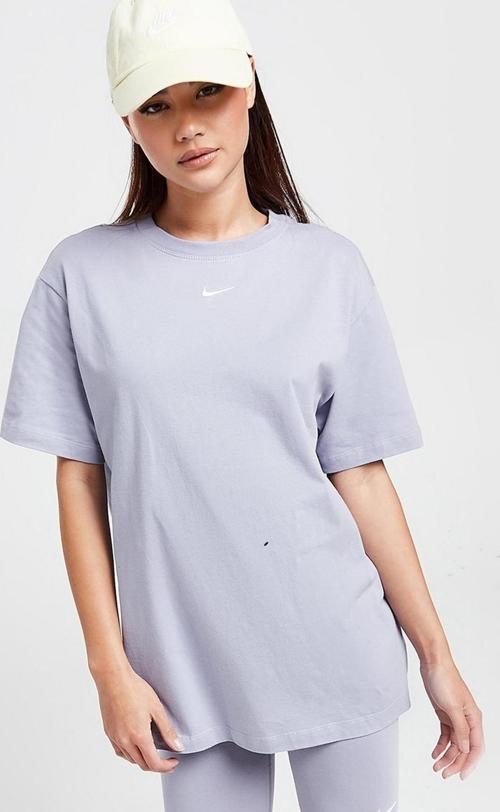 Sportswear Loose Fit T-Shirt Unisex Nakış Swooslu Tişört Mor