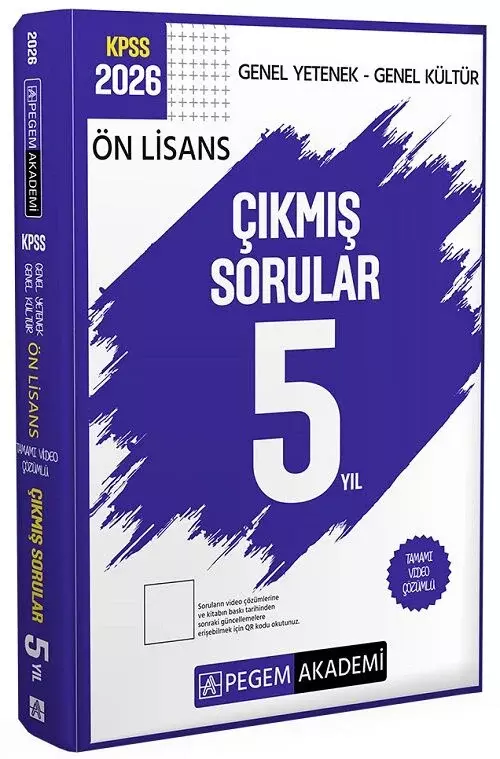 2026 KPSS Ön Lisans Çıkmış Sorular Son 5 Yıl Çözümlü Pegem Akademi Yayınları
