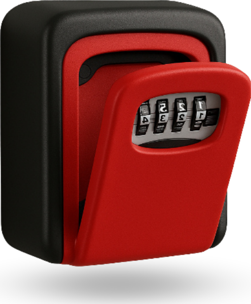 Büro Ev Ofis Güvenliği için Kırmızı Şifreli Mini Eşya Anahtar Saklama Kasası