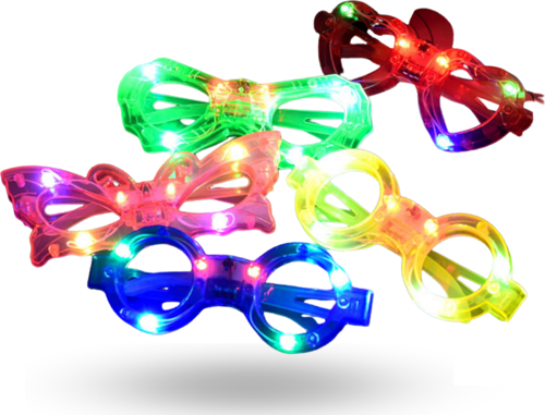 Büro Ev Ofis Parti Kostümü için 6ADET Renkli Led Işıldaklı Gözlük Seti