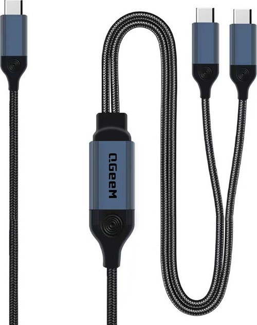 Type-C To Type-C 2İn1 Data Kablosu Ve Çevirici 140W 480Mbps 1.2M Siyah