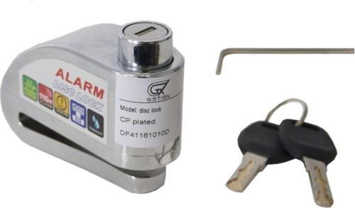 Alarmlı Motosiklet Disk Kilidi 110 Desibel Krom Bisiklet Scooter Alarmlı Disk Kilidi