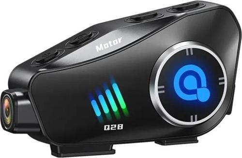 Q28 Motosiklet Kask Bluetooth Kulaklık 1080p Kamera Interkom Kulaklık Su Geçirmez Intercom