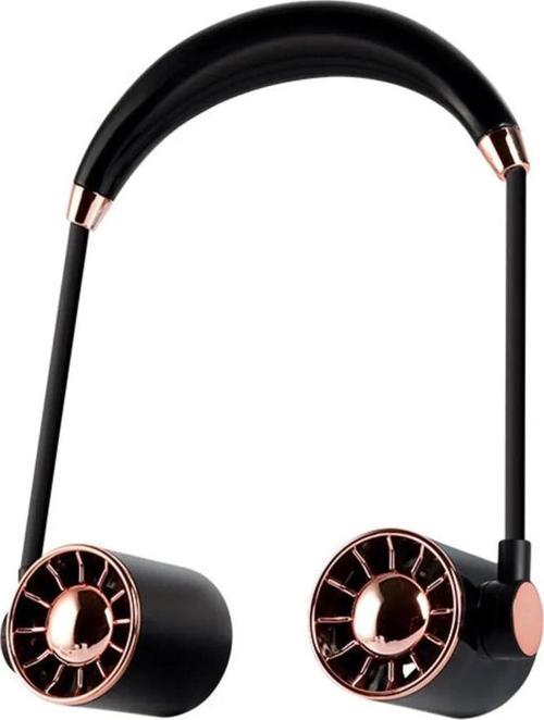 Boyunluk Fan Hava Soğutucu Vantilatör Boyuna Asmalı Şarjlı 3 Kademeli Mini Klima Siyah