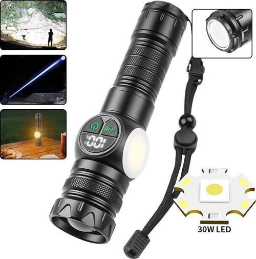 Ps-8745 Profesyonel Zoomlu 30w Powerbank Mıknatıslı Avcı Kamp Tamirci Feneri