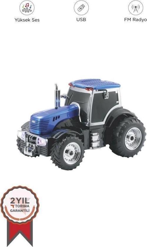 D42 Mavi Traktör Tasarım Usb/fm Radyo Bluetooth Hoparlör Speaker