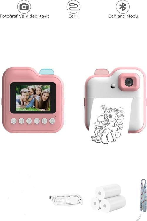 Dijital Video Kayıt Fotoğraf Çocuk Kamerası Anlık Termal Resim Kağıt Baskılı