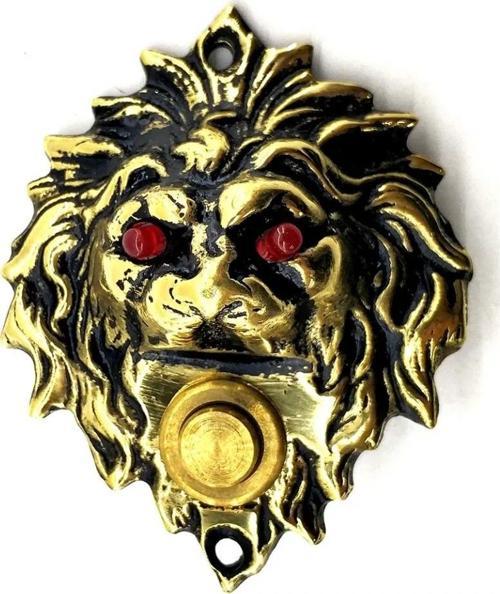 Antika Tarz Dekoratif Pirinç Kapı Zili - 100x78 Mm, Antik, Led Işıklı