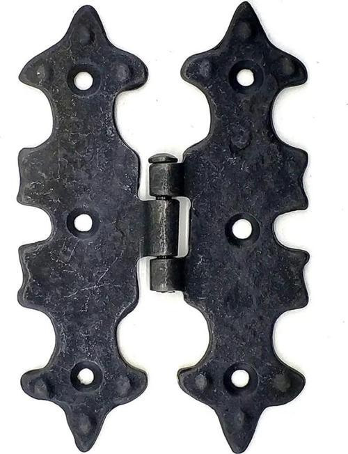 Antika Tarz Dekoratif Pirinç Lale Menteşe - 104x77 Mm, Oksit