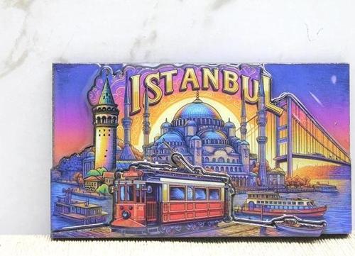 Ahşap İstanbul Temalı Magnet Alk4363