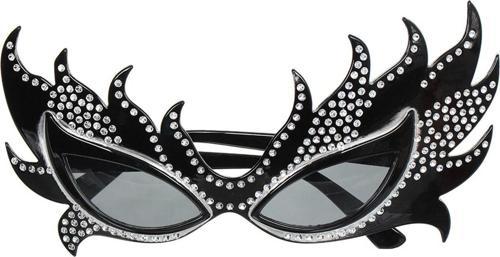 Taşlı Göz Kamaştıran Gecenin Yıldızı Siyah Parti Alev Gözlük