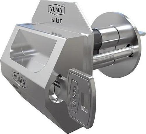 Kilitli Kapı Güvenlik Çelik Rozeti - Sağ