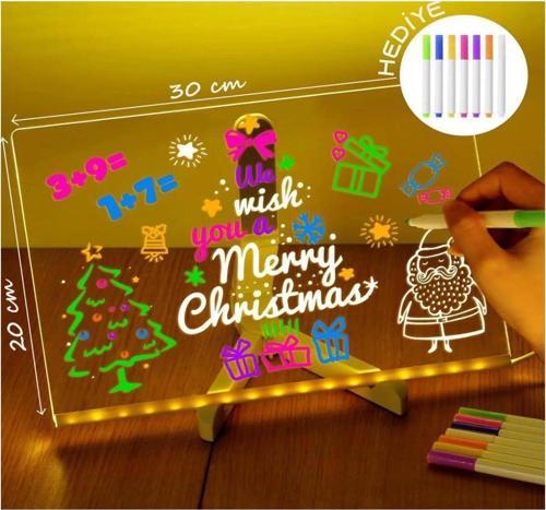 12 Inc Led Işıklı Çizim Tahtası Ayarlanabilir Stant Ve Kalemleri İle