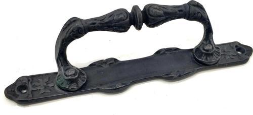 Antika Tarz Dekoratif Pirinç Dar Yan Çekme Kapı Kolu - 225x37 Mm, Oksit