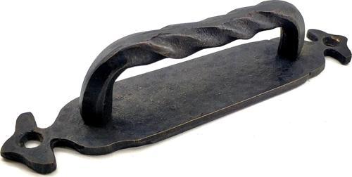 Antika Tarz Dekoratif Pirinç Burgulu Çekme Kol - 148x33 Mm, Oksit