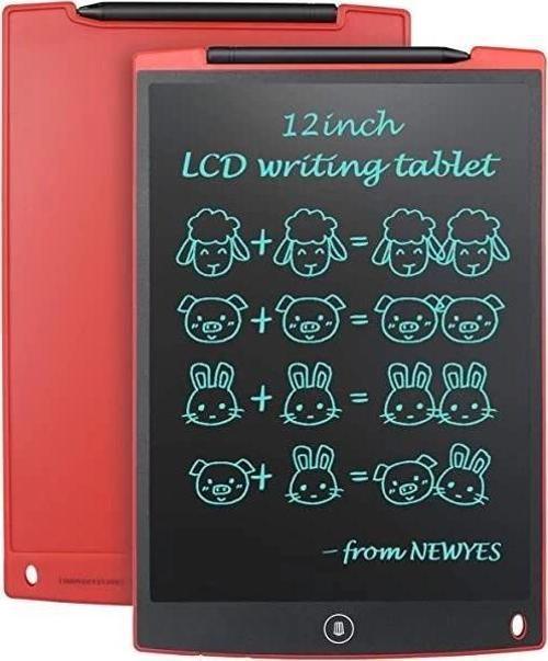 T12 Kırmızı Writing Tablet Lcd 12 Inç Dijital Kalemli Çizim Yazı Tahtası