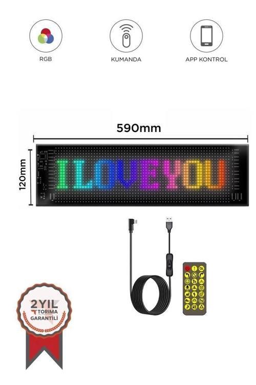 Rp1259 Led Matrix Panel 16x96cm Telefon Kontrollü Kayar Led Animasyon Aydınlatma