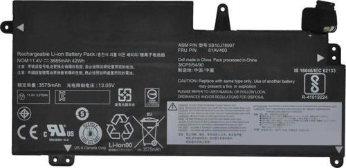 01AV436 Lenovo ile Uyumlu ThinkPad  Batarya Pil