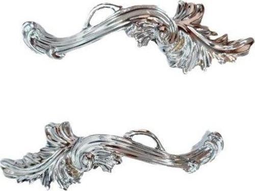 Metal Kulp Yaprak Krom 96 mm (Sağ + Sol) | 5 Takım Dolap ve Çekmece Kulbu