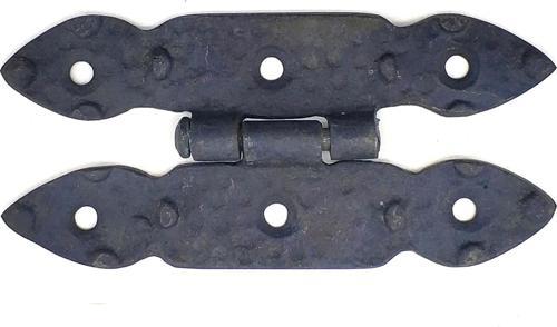 Antika Tarz Dekoratif Pirinç Düğmeli Menteşe - 117x57 Mm, Oksit