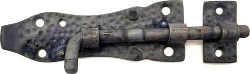 Antika Tarz Dekoratif Pirinç Dövme Kapı Sürgüsü - 7,5cm, Oksit