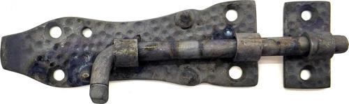 Antika Tarz Dekoratif Pirinç Dövme Kapı Sürgüsü - 7cm, Oksit