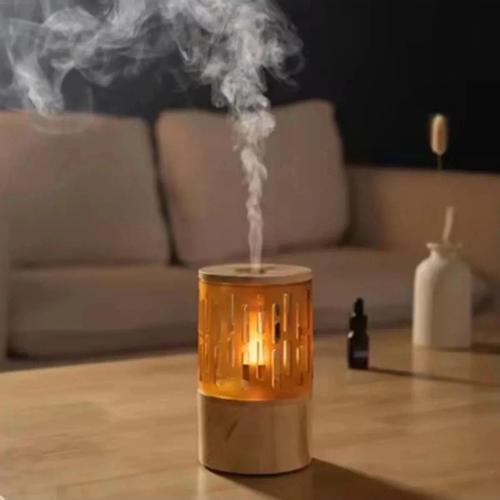 Mum Işığı Görünümlü Taşınabilir 125ml Kapasiteli Işıklı Aroma Yayıcı Hava Nemlendirici